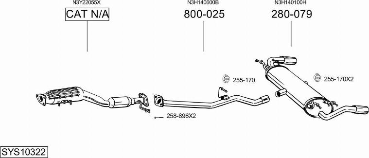 Bosal SYS10322 - Impianto gas scarico autozon.pro