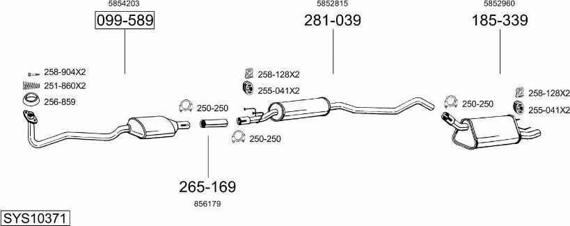 Bosal SYS10371 - Impianto gas scarico autozon.pro