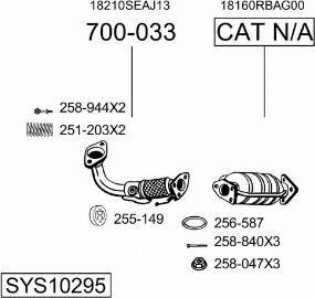 Bosal SYS10295 - Impianto gas scarico autozon.pro