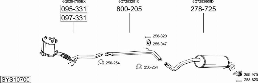 Bosal SYS10700 - Impianto gas scarico autozon.pro