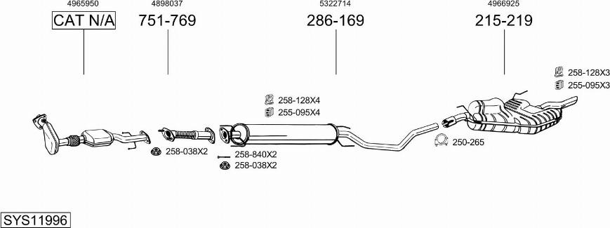 Bosal SYS11996 - Impianto gas scarico autozon.pro