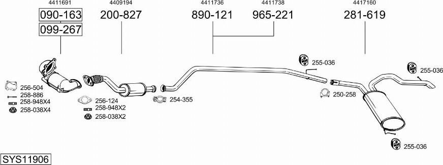 Bosal SYS11906 - Impianto gas scarico autozon.pro