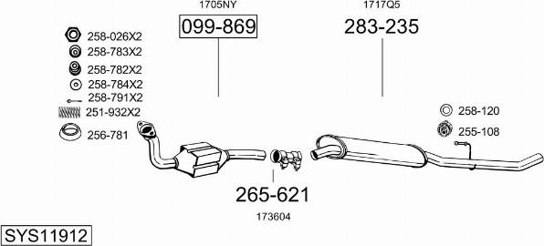 Bosal SYS11912 - Impianto gas scarico autozon.pro