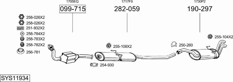 Bosal SYS11934 - Impianto gas scarico autozon.pro