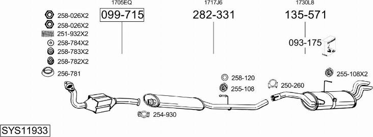 Bosal SYS11933 - Impianto gas scarico autozon.pro