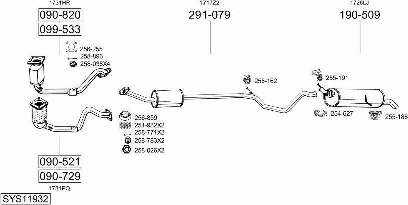 Bosal SYS11932 - Impianto gas scarico autozon.pro