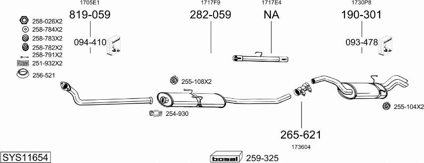 Bosal SYS11654 - Impianto gas scarico autozon.pro