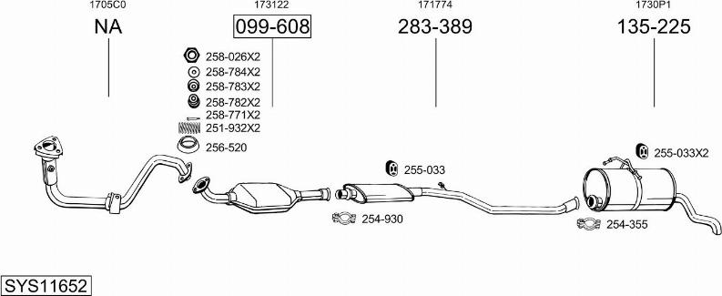 Bosal SYS11652 - Impianto gas scarico autozon.pro