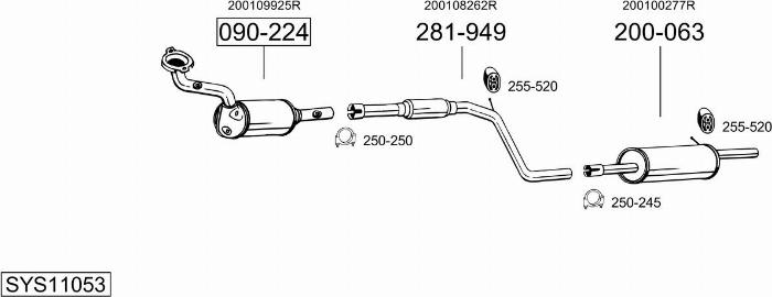 Bosal SYS11053 - Impianto gas scarico autozon.pro