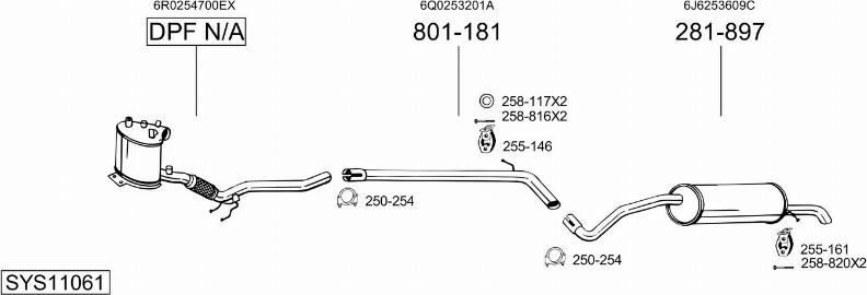 Bosal SYS11061 - Impianto gas scarico autozon.pro