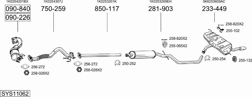 Bosal SYS11062 - Impianto gas scarico autozon.pro