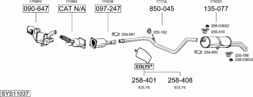 Bosal SYS11037 - Impianto gas scarico autozon.pro