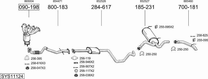 Bosal SYS11124 - Impianto gas scarico autozon.pro