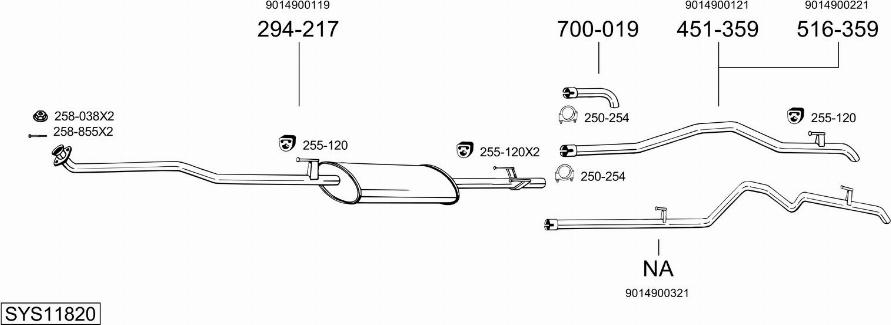 Bosal SYS11820 - Impianto gas scarico autozon.pro