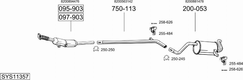 Bosal SYS11357 - Impianto gas scarico autozon.pro