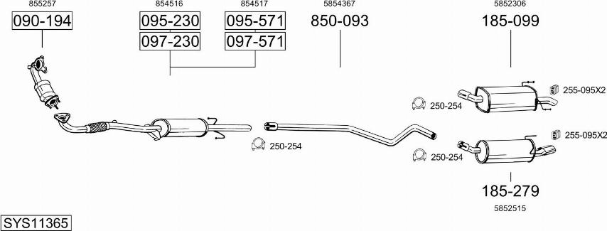 Bosal SYS11365 - Impianto gas scarico autozon.pro