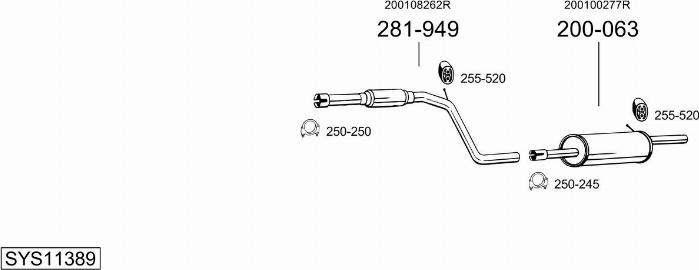 Bosal SYS11389 - Impianto gas scarico autozon.pro