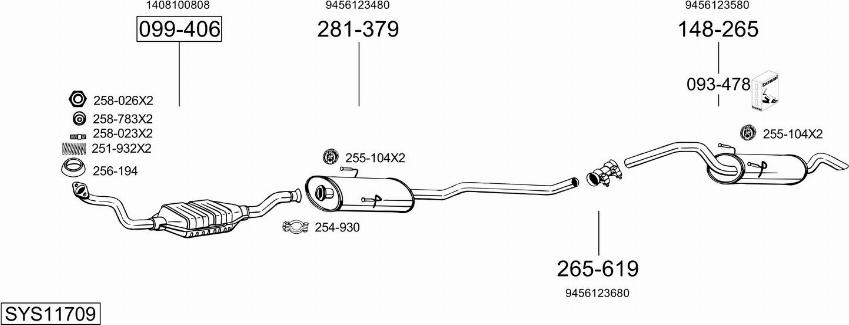 Bosal SYS11709 - Impianto gas scarico autozon.pro