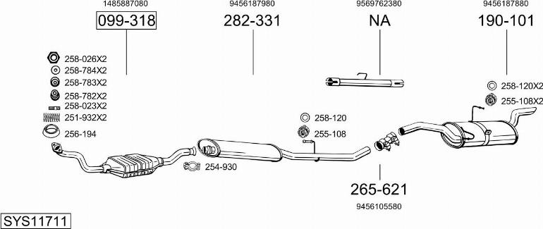 Bosal SYS11711 - Impianto gas scarico autozon.pro