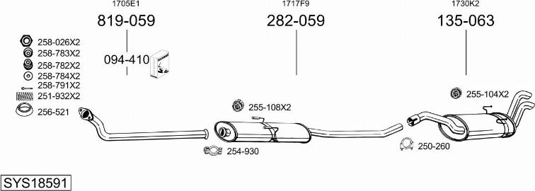 Bosal SYS18591 - Impianto gas scarico autozon.pro