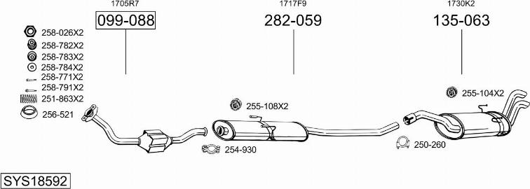 Bosal SYS18592 - Impianto gas scarico autozon.pro