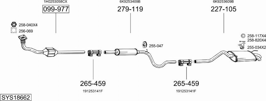 Bosal SYS18662 - Impianto gas scarico autozon.pro