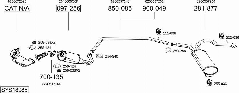 Bosal SYS18085 - Impianto gas scarico autozon.pro