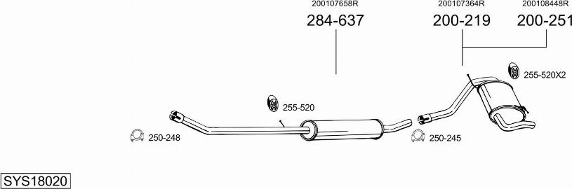 Bosal SYS18020 - Impianto gas scarico autozon.pro