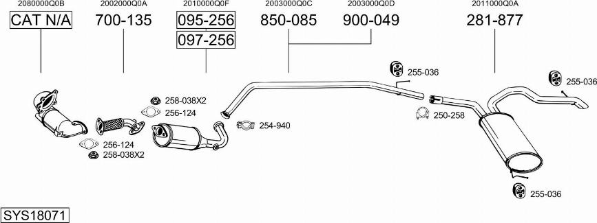 Bosal SYS18071 - Impianto gas scarico autozon.pro