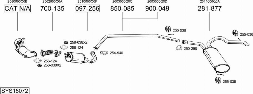 Bosal SYS18072 - Impianto gas scarico autozon.pro