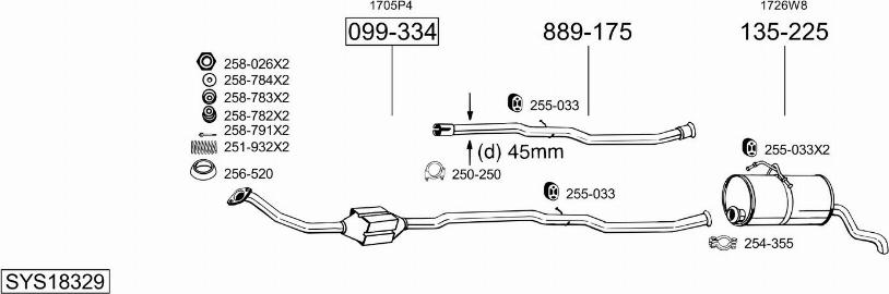 Bosal SYS18329 - Impianto gas scarico autozon.pro