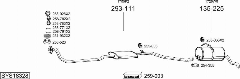 Bosal SYS18328 - Impianto gas scarico autozon.pro