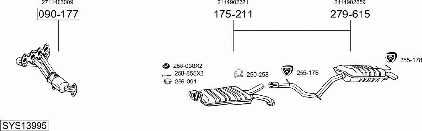 Bosal SYS13995 - Impianto gas scarico autozon.pro