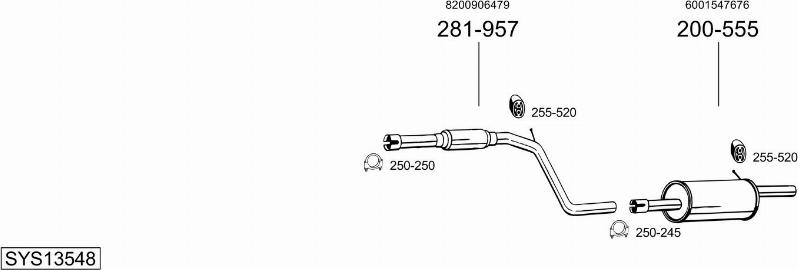 Bosal SYS13548 - Impianto gas scarico autozon.pro