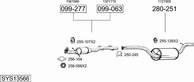 Bosal SYS13566 - Impianto gas scarico autozon.pro