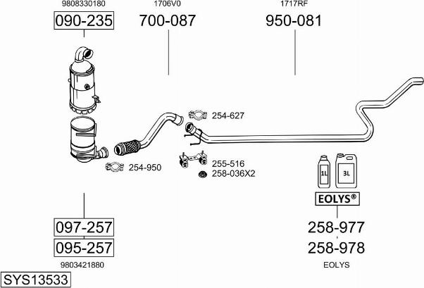 Bosal SYS13533 - Impianto gas scarico autozon.pro