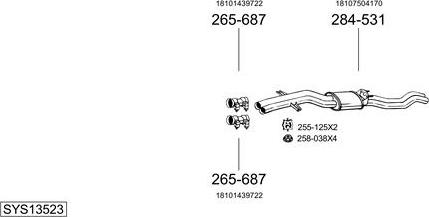 Bosal SYS13523 - Impianto gas scarico autozon.pro