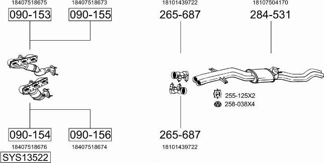 Bosal SYS13522 - Impianto gas scarico autozon.pro