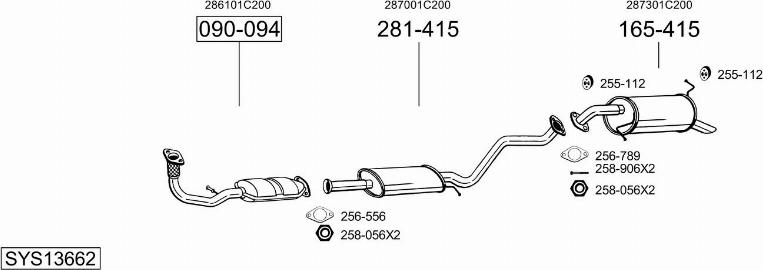 Bosal SYS13662 - Impianto gas scarico autozon.pro