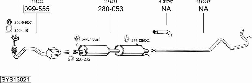 Bosal SYS13021 - Impianto gas scarico autozon.pro