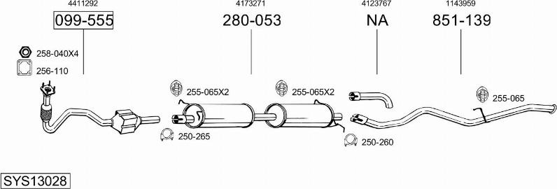 Bosal SYS13028 - Impianto gas scarico autozon.pro