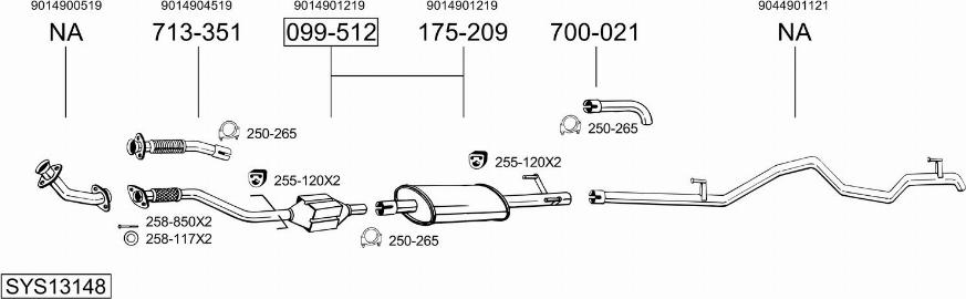 Bosal SYS13148 - Impianto gas scarico autozon.pro