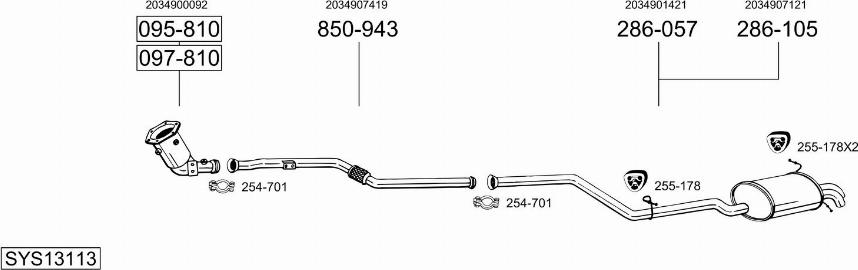 Bosal SYS13113 - Impianto gas scarico autozon.pro