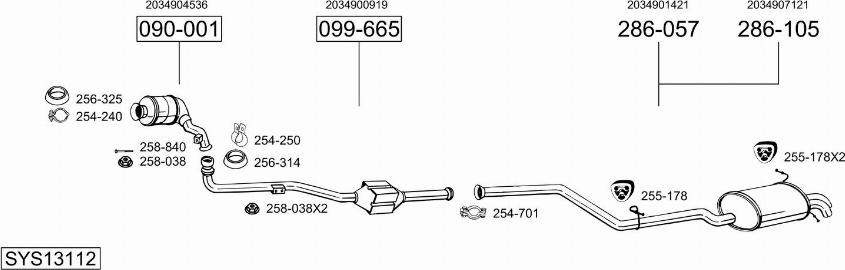 Bosal SYS13112 - Impianto gas scarico autozon.pro