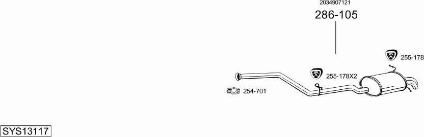 Bosal SYS13117 - Impianto gas scarico autozon.pro