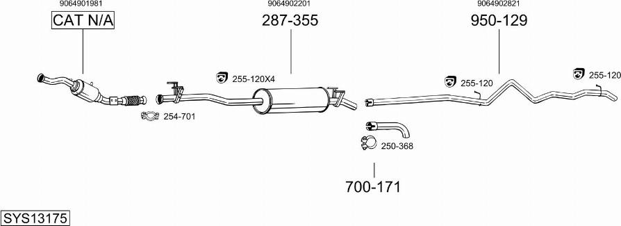 Bosal SYS13175 - Impianto gas scarico autozon.pro