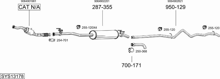 Bosal SYS13178 - Impianto gas scarico autozon.pro