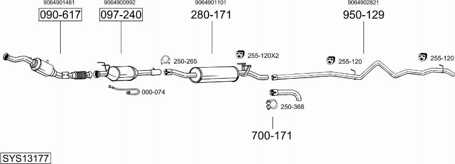 Bosal SYS13177 - Impianto gas scarico autozon.pro