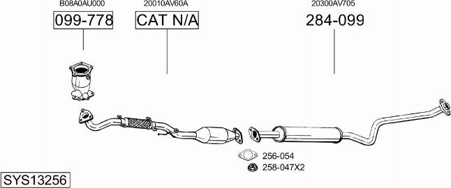 Bosal SYS13256 - Impianto gas scarico autozon.pro