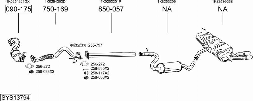 Bosal SYS13794 - Impianto gas scarico autozon.pro